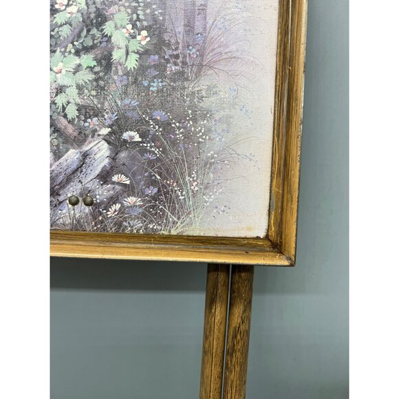 vintage tv trays  set of 4  tray top painting  farmhouse  barn mailbox  READ - Picture 7 of 16